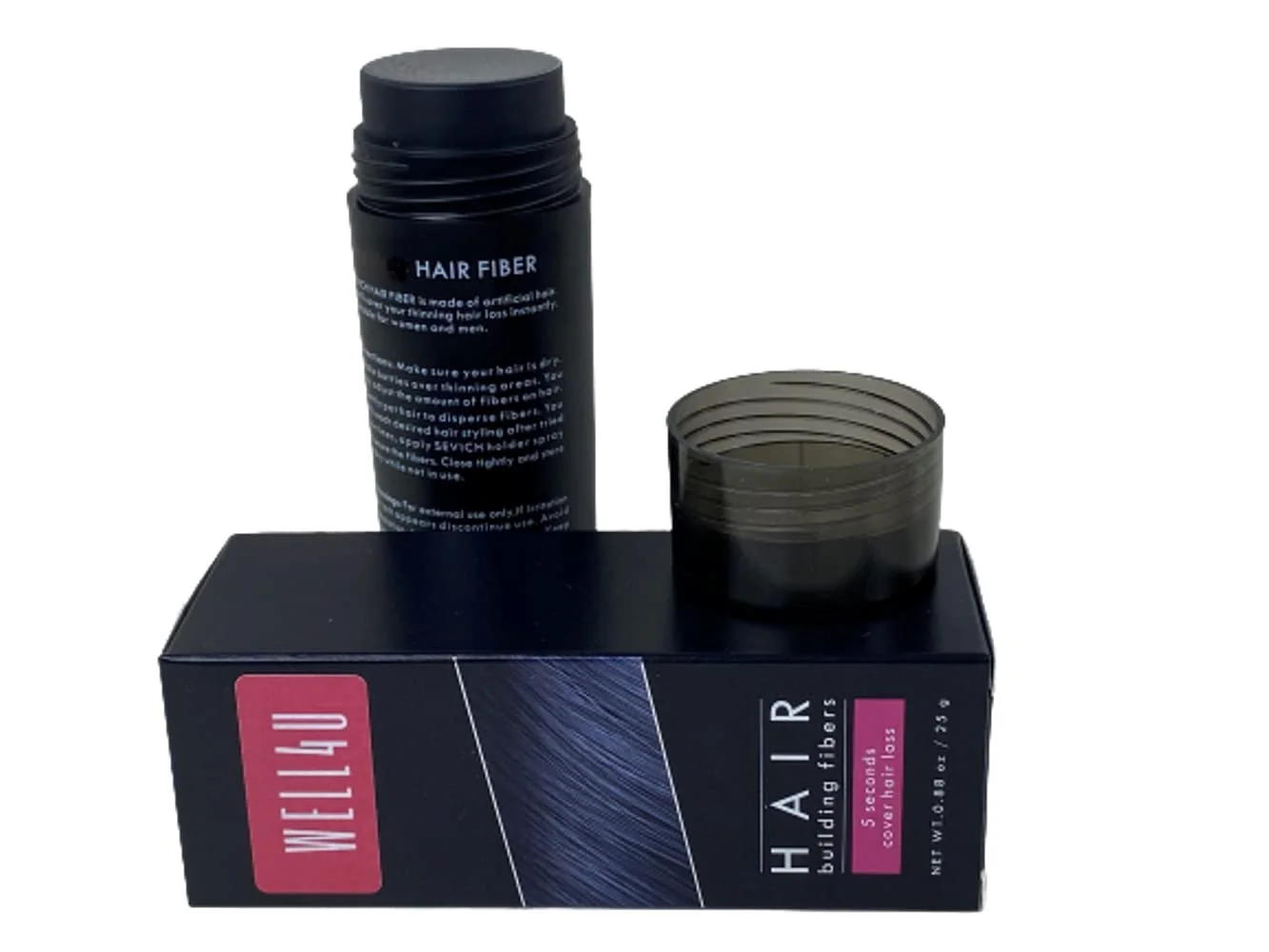 Філер для волосся WELL4U Розсіяне волосся, Тонке волосся, Для потовщення волосся, 10 кольорів, 25 г (Сірий, 25 г), фото №4