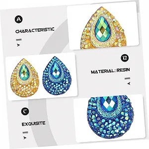 Стрази Краплеподібні COHEALI 18 x 13 мм Жовтого та Синього Кольору, 100 шт synthetic.ua - Фото 1