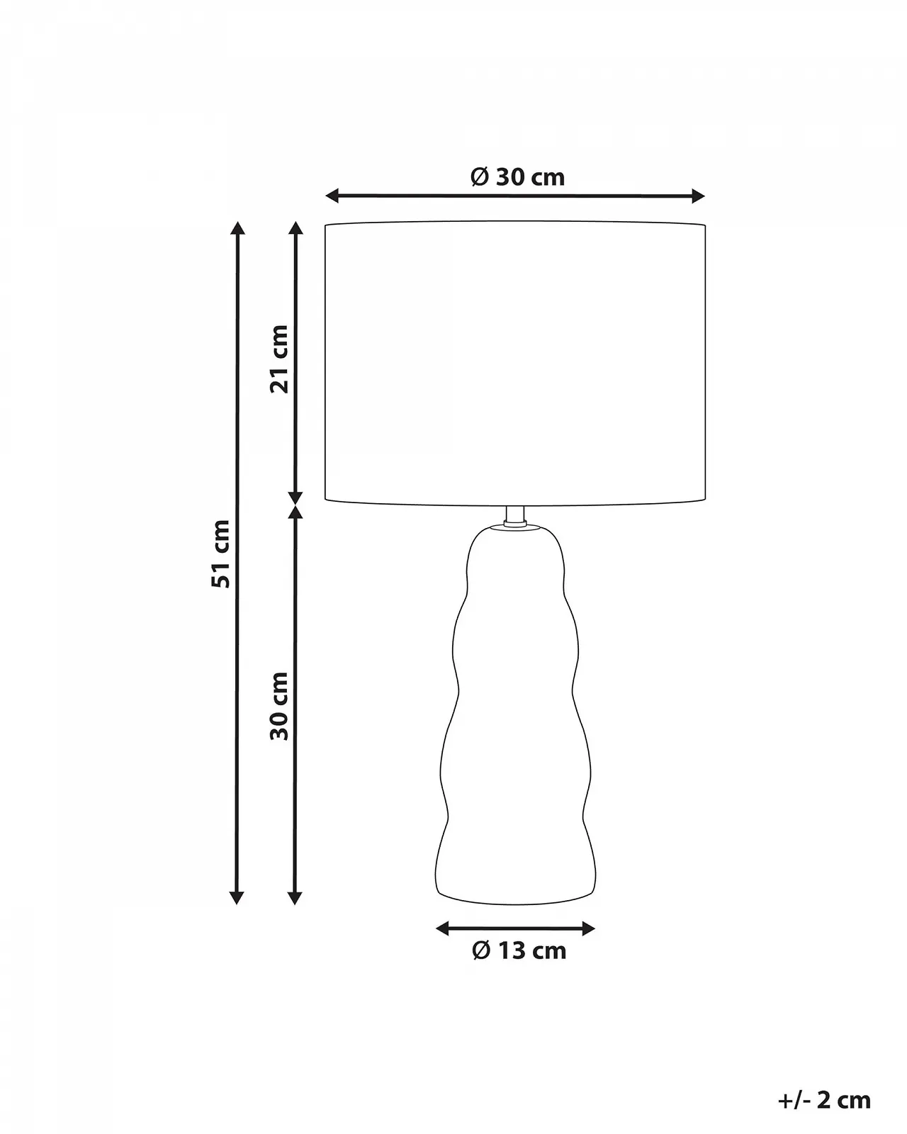 Настільна лампа Beliani Vilar Керамічна Ваза Тканинний абажур Бежева, фото №3