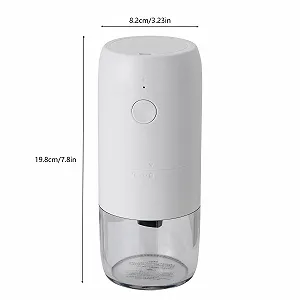 Електрична кавомолка, акумуляторна USB, портативна, з 1 щіткою для чищення і 1 кабелем живлення Type-C, для зерен і спецій, біла synthetic.ua - Фото 1