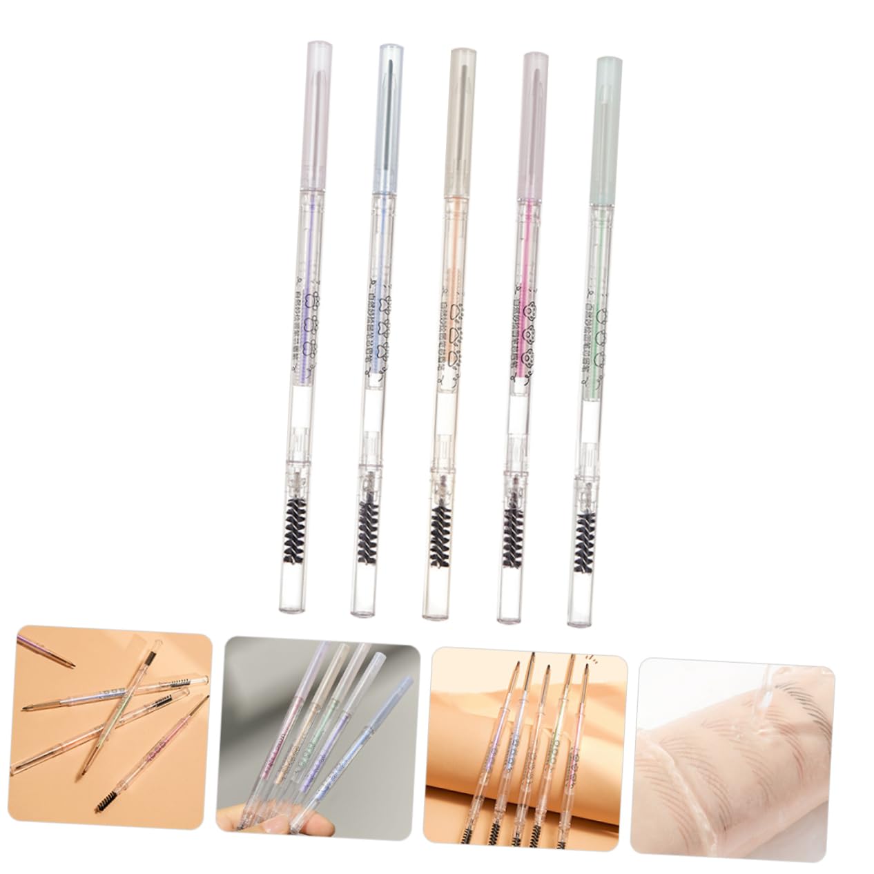 Олівець для брів Housoutil 5шт пластик серединьо-коричневий, фото №2