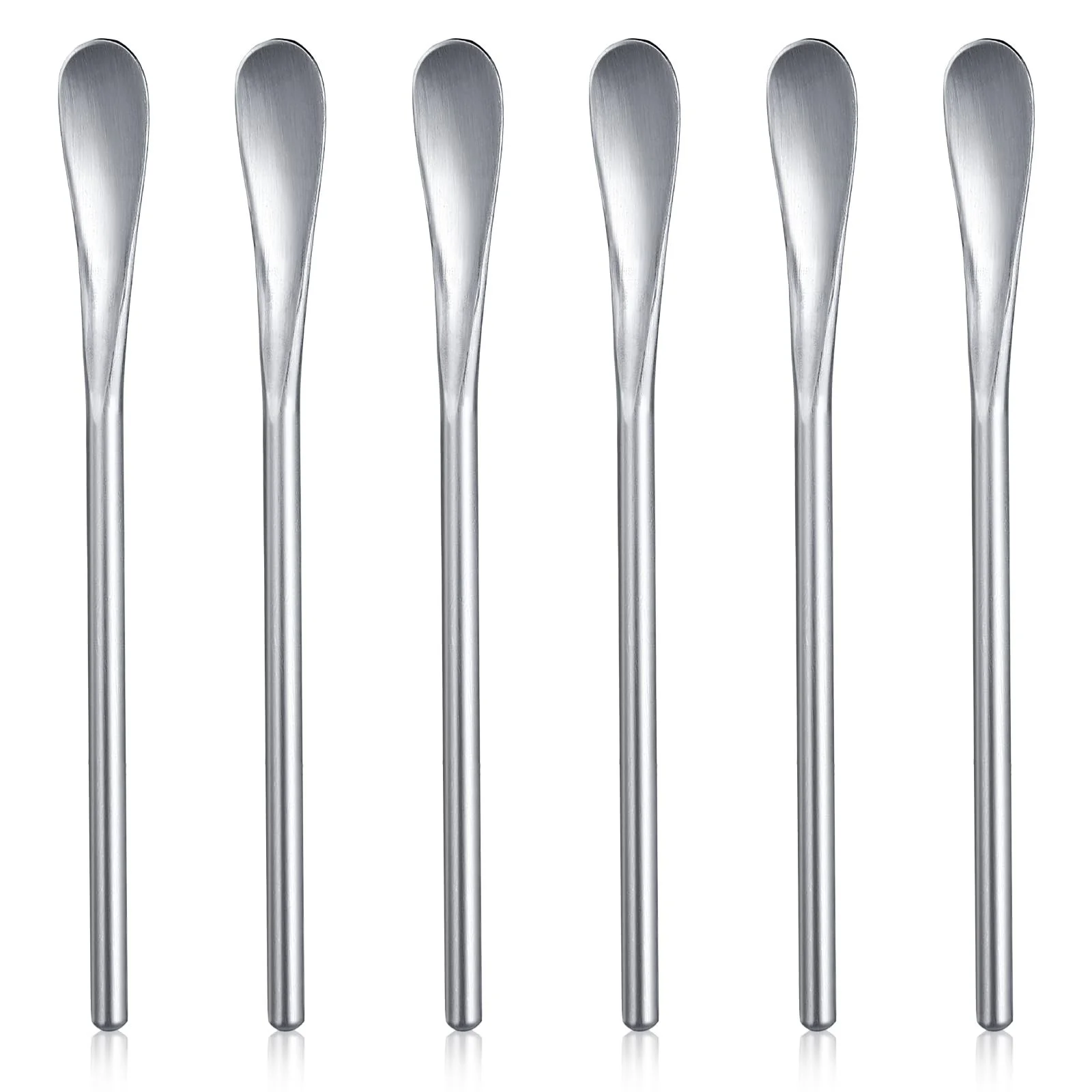 Набір з 6 маленьких ложок для кави з нержавіючої сталі, фото №1