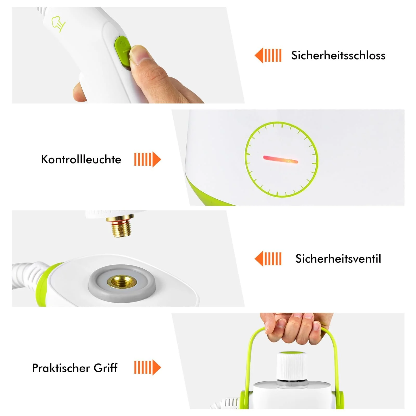 Ручной пароочиститель GOPLUS 1000 W 3 bar 300 мл 10 аксессуаров, фото №7 Ручной пароочиститель GOPLUS 1000 W 3 bar 300 мл 10 аксессуаров, фото №7