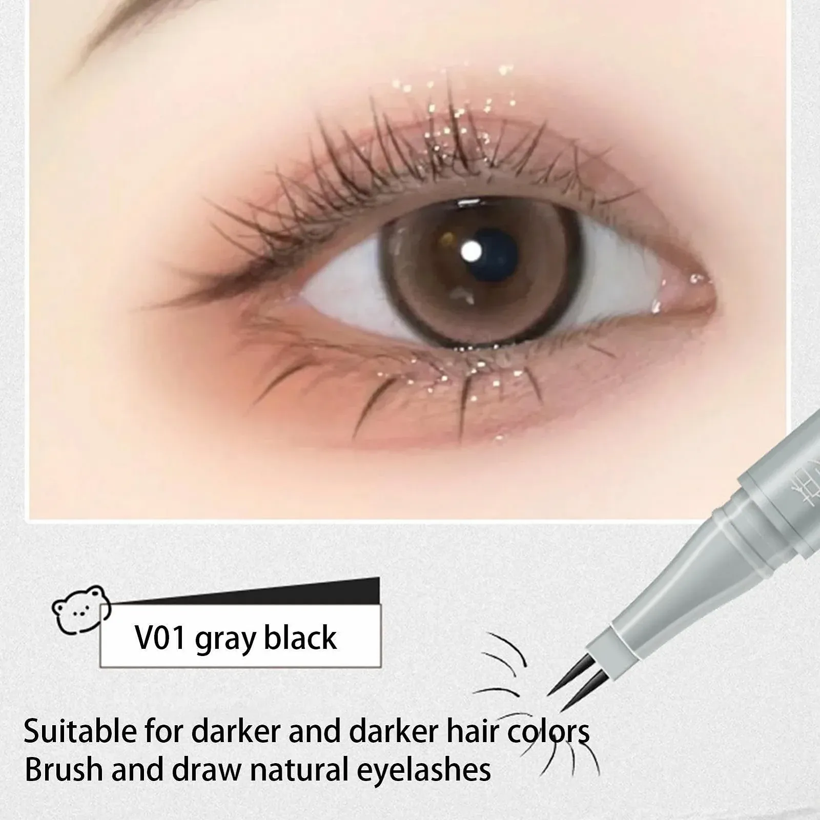 Підводка для очей, водостійка, рідка, з двома зубцями, фото №5