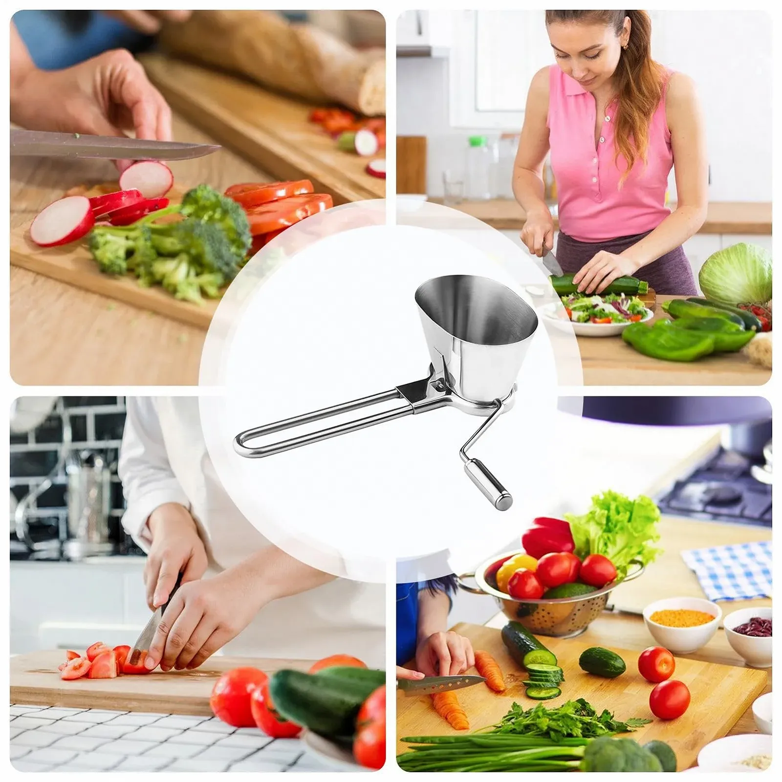 Подрібнювач ручний для цибулі, для нарізання шніту та зеленої цибулі, фото №4