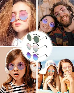 Сонцезахисні Окуляри Круглі KGDUYC Festival, Ретро, Стиль 60-х, Різнокольорові, 3 штуки synthetic.ua - Фото 1