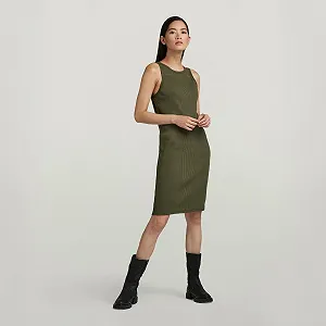 Женское платье G-Star Engineered Rib Tank Dress Shadow Olive - S - Фото 1