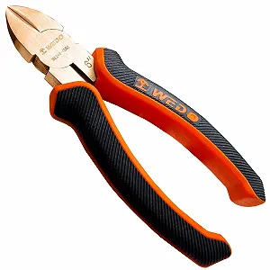 Боковые кусачки WEDO Non-sparkling, прецизионная резка, профессиональные кусачки для кабеля, бериллиевая медь, длина 200 мм, универсальные плоскогубцы для резки, зачистки, обжима кабеля, немагнитные, BAM/FM - Фото 1