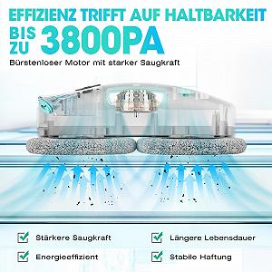 Робот для мытья окон HAUSHOF с функцией распыления, 3800PA электрический, интеллектуальная навигация, дистанционное управление synthetic.ua - Фото 1