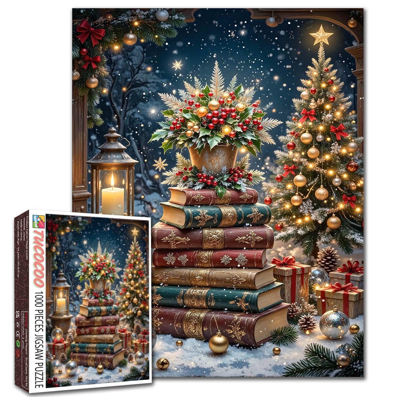 Пазл Christmas Books and Tree 1000 деталей 50 x 70 см, фото №1