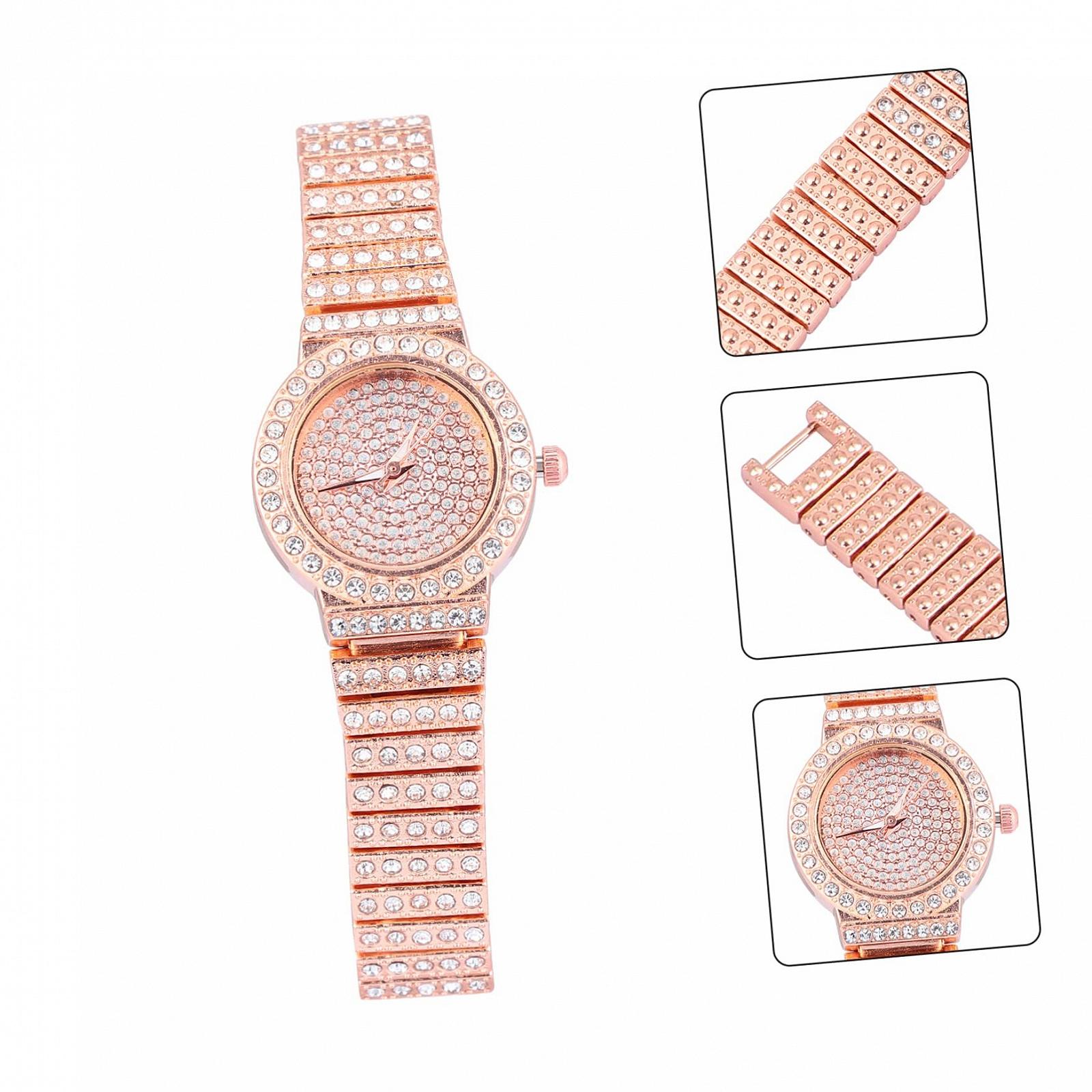 Часы Женские LIFKOME Инкрустированные Бриллиантами Стальной Ремешок Золотой, фото №9