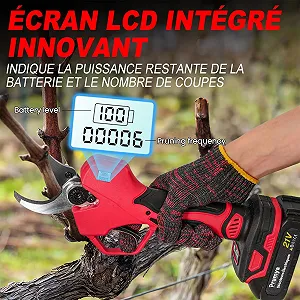 Акумуляторний електричний секатор 50 мм 1000 W 2 x 6000 mAh LCD-дисплей synthetic.ua - Фото 1