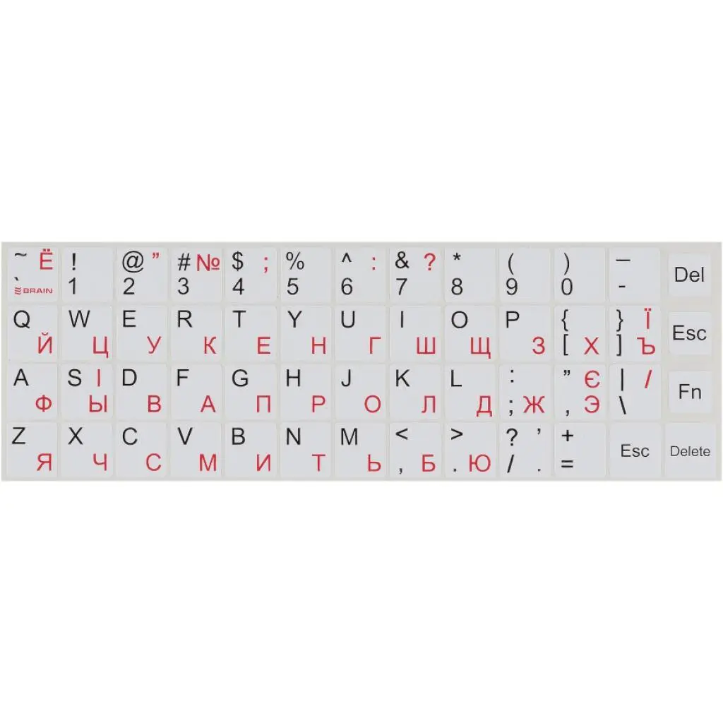 Наклейка на клавиатуру BRAIN white STBRNTRWHITE, фото №1 Наклейка на клавиатуру BRAIN white STBRNTRWHITE, фото №1