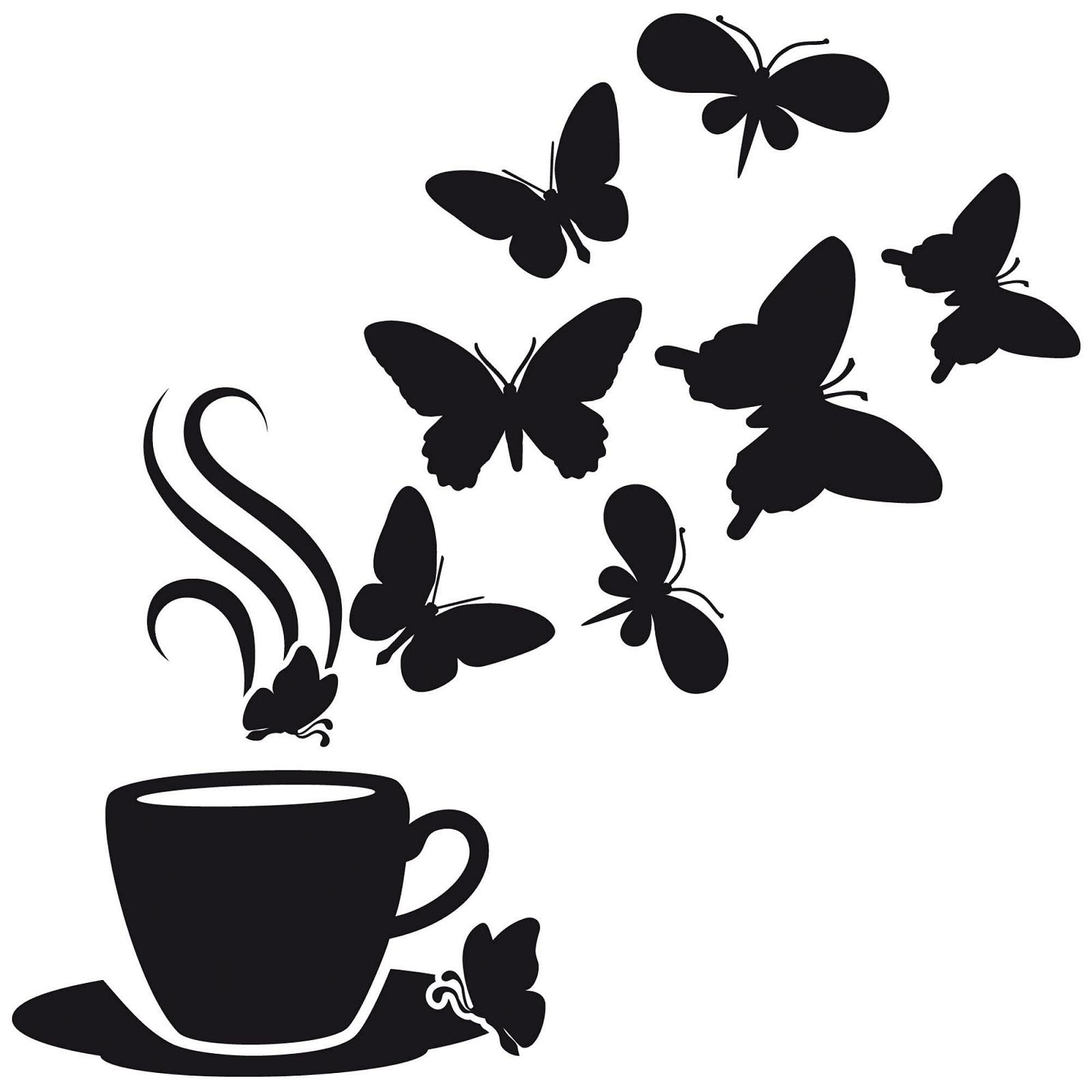 Наклейка на стіну GRAZDesign Coffee Cup with Butterflies Kitchen Self-Adhesive 30 x 30 cm 073 Dark Grey, фото №2 Наклейка на стіну GRAZDesign Coffee Cup with Butterflies Kitchen Self-Adhesive 30 x 30 cm 073 Dark Grey, фото №2