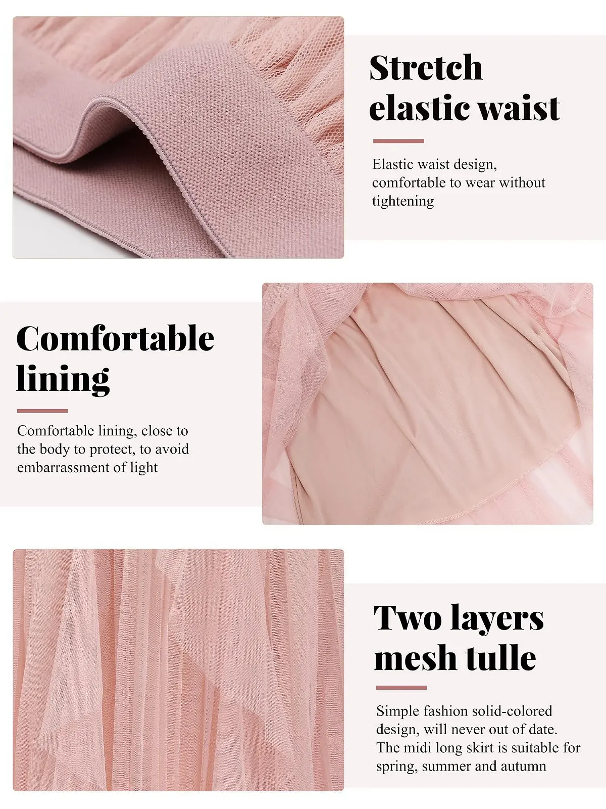 Спідниця з тюлю DGSHIRLDJO Жіноча Довга Еластична, фото №5