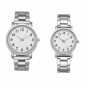 Часы Healvian Парные серебряные, современные кварцевые наручные часы для мужчин и женщин, легкие, не раздражающие кожу и не вызывающие аллергии, повседневные часы для особых случаев - Фото 1