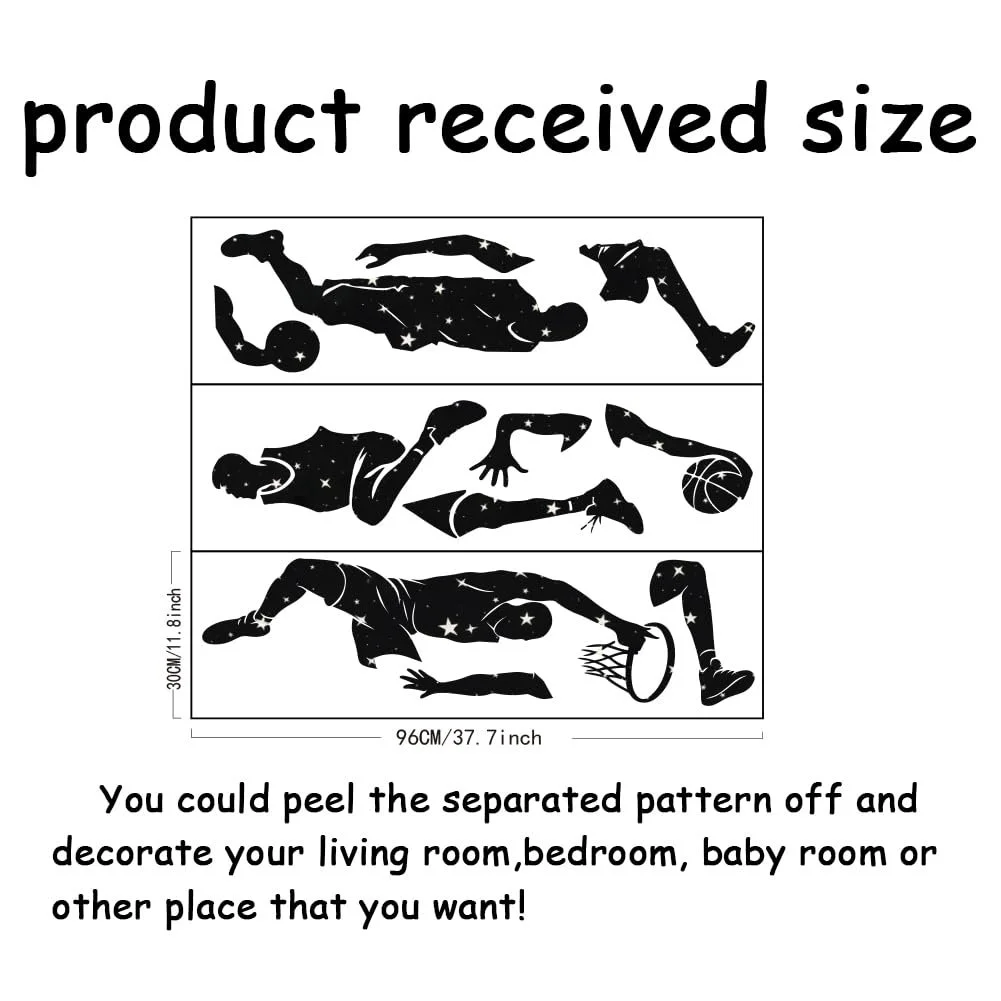 Наклейка на стіну SUPERDANT Basketball Силуети гравців 96 x 30 см, фото №2