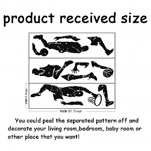 Наклейка на стіну SUPERDANT Basketball Силуети гравців 96 x 30 см synthetic.ua - Фото 1