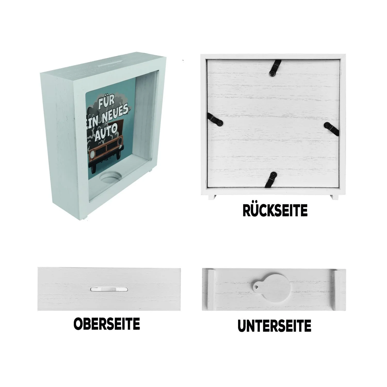 Скарбничка-рамка For a new car дерев'яна з кумедним мотивом, фото №6