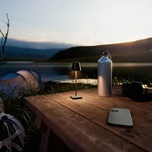 Настільна лампа SIGOR Nuindie 2.0 Mini LED Акумуляторна з регулюванням яскравості Indoor & Outdoor IP54 25 см Night Black synthetic.ua - Фото 1