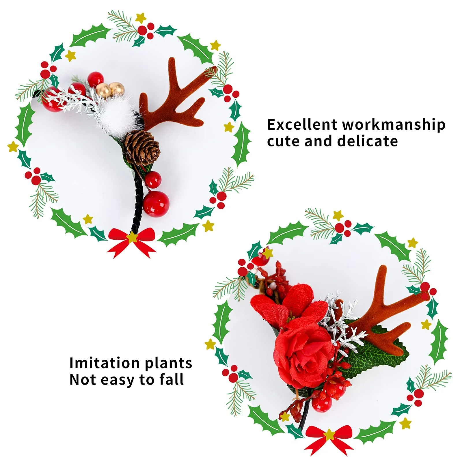Обруч для волосся Різдвяна квітка, фото №4