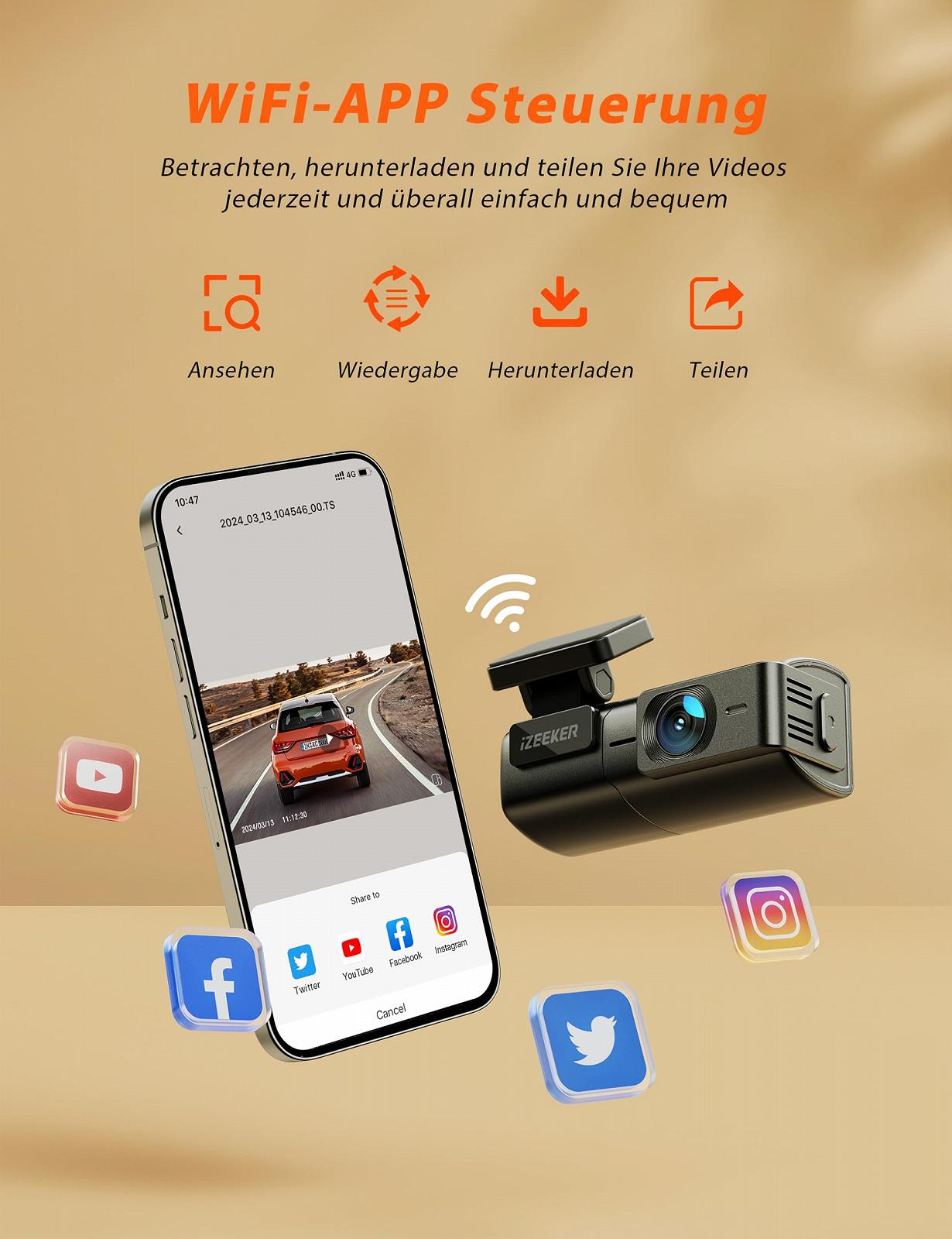 Відеореєстратор iZEEKER 1080P Mini з прихованим дизайном, кут огляду 170, фото №5