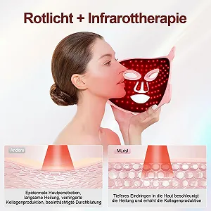 LED Маска Mlriyl для лица Красный свет с 7 цветами, антивозрастная маска для лица с таймером synthetic.ua - Фото 1