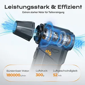 Електрична повітродувка SEANCHEER 180 000 об/хв 3 швидкості з набором антистатичних щіток та акумулятором 4000 мАг USB Fast Charging synthetic.ua - Фото 1