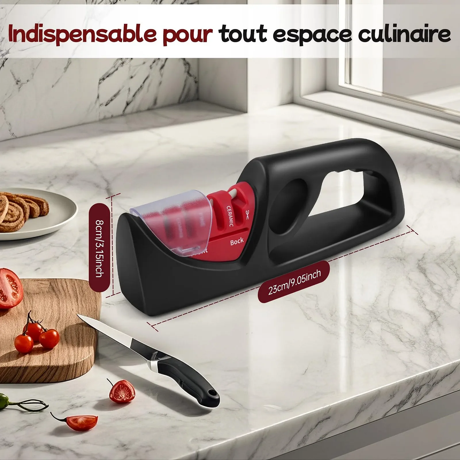 Точилка для ножів ручна 4-in-1 професійна з керамічним каменем, карбідом вольфраму та алмазним напиленням нековзна, фото №7