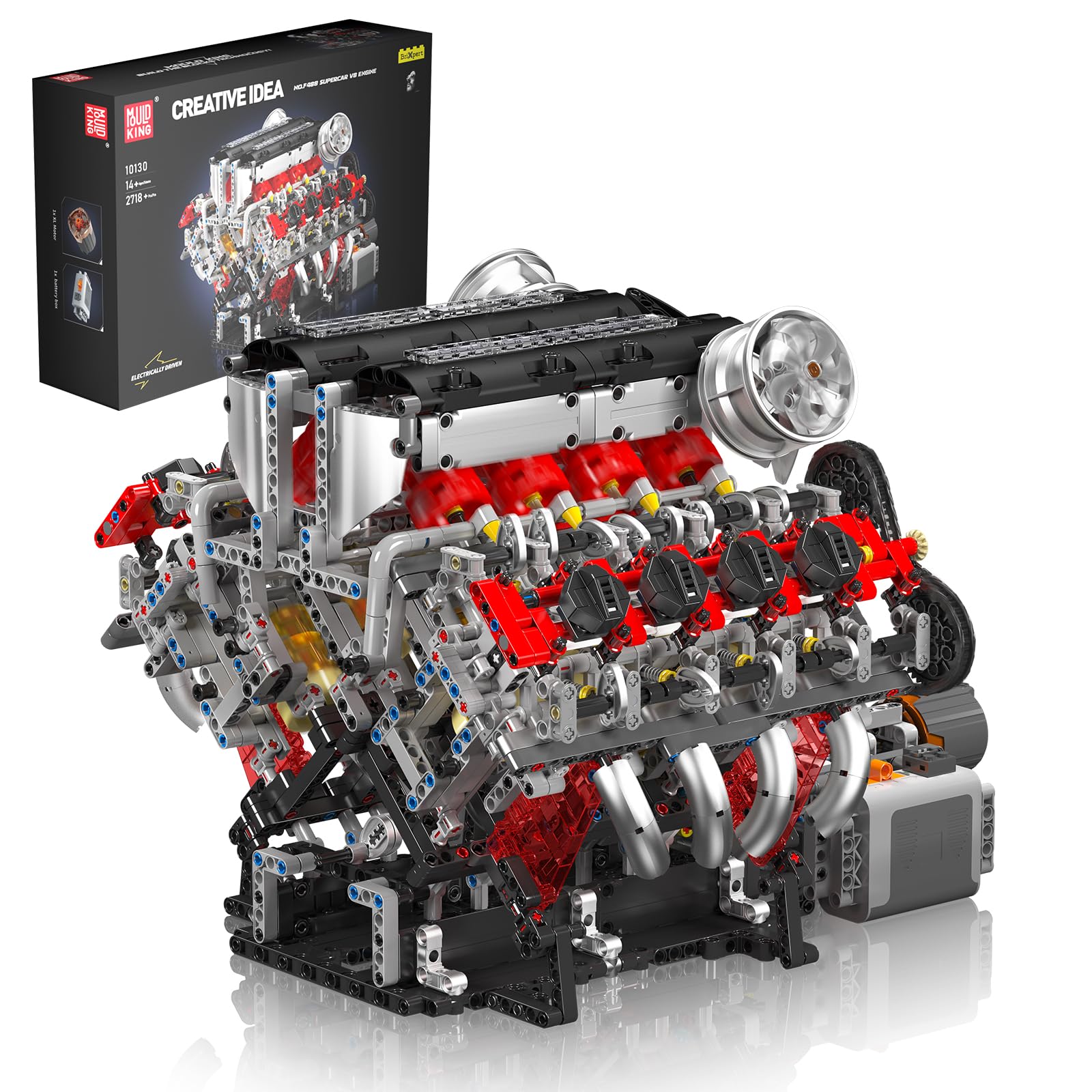 Блоки Mould King 10130 Technik V8 двигун F488 модель Затискаючі, фото №1