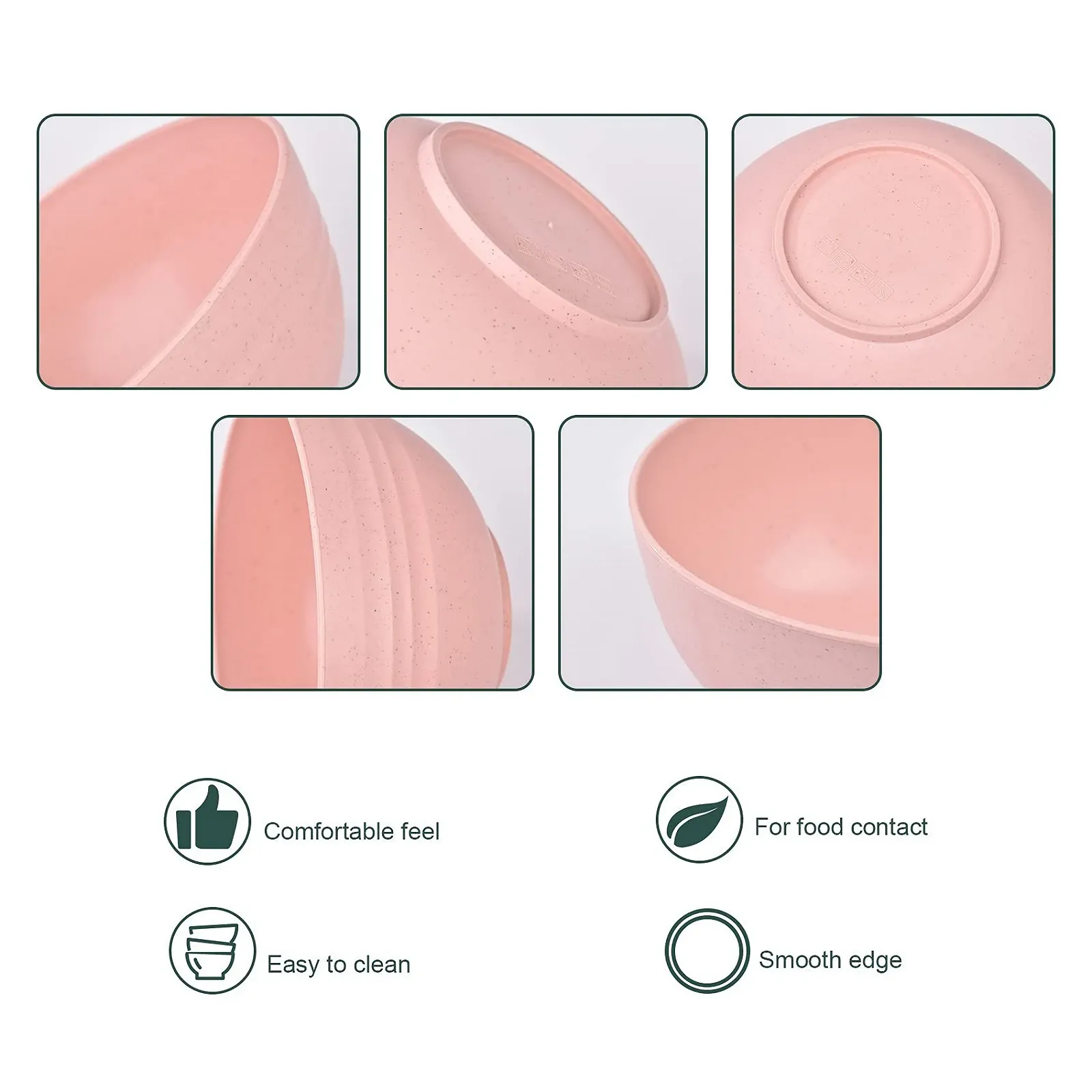 Миска IDISON Пластиковый набор мисок 5 штук Небьющиеся миски для лапши, хлопьев, 530 мл, фото №6