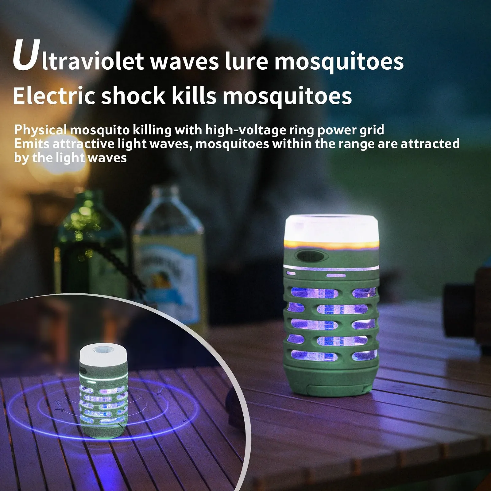 Лампа-уничтожитель насекомых Naturehike Camping Light Акумуляторная USB IP44 2000 мАч, фото №2