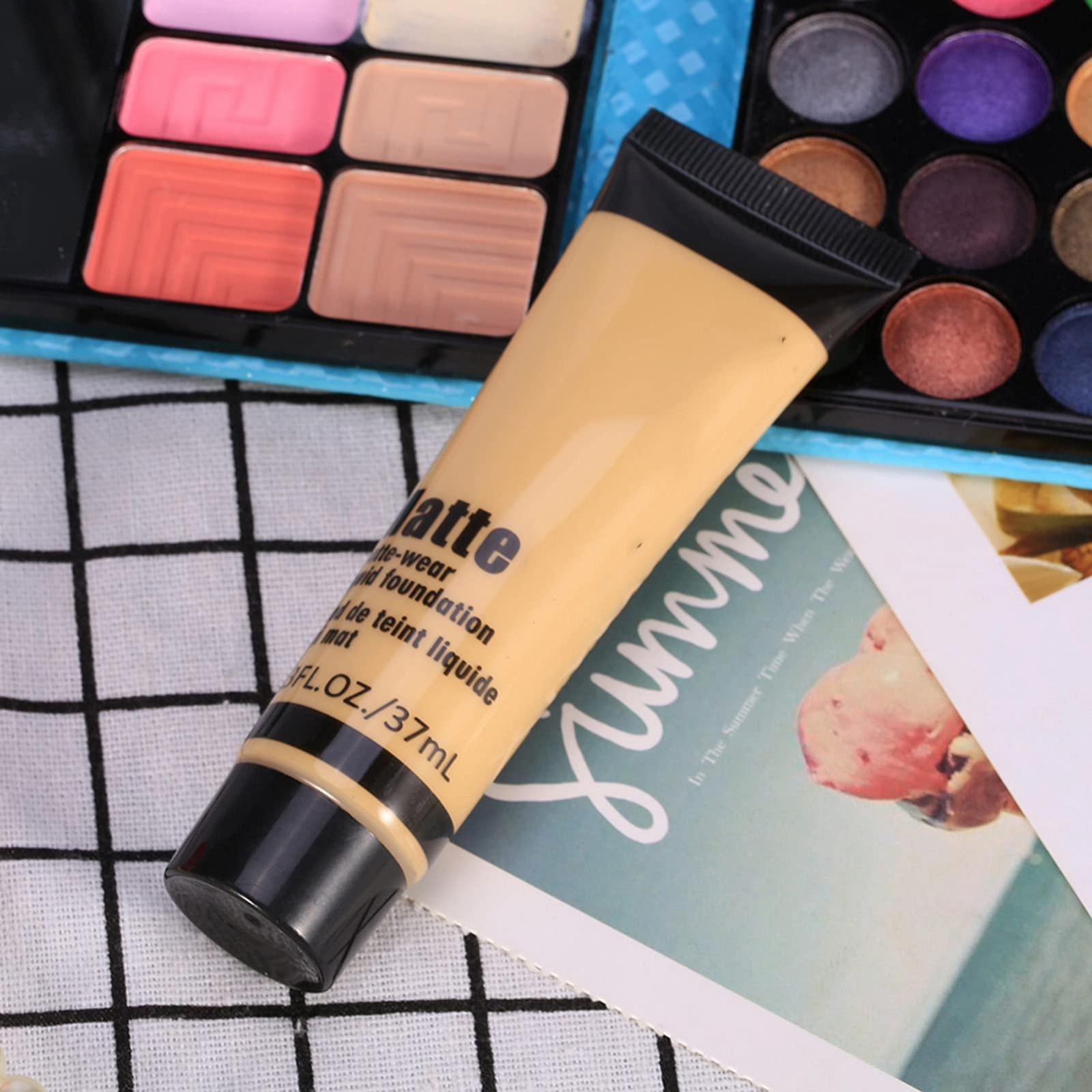Крем-основа Miss Rose Face Liquid Foundation Matte Wear Concealer Sun Block (Бежевий 4), фото №4