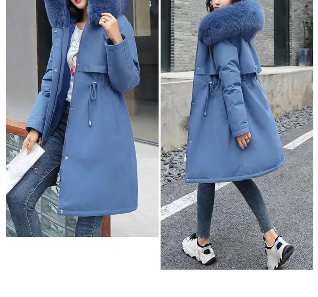 Жіноча зимова куртка пуховик, середньої довжини, корейська версія, парка з товстою підкладкою, фото №4 Жіноча зимова куртка пуховик, середньої довжини, корейська версія, парка з товстою підкладкою, фото №4