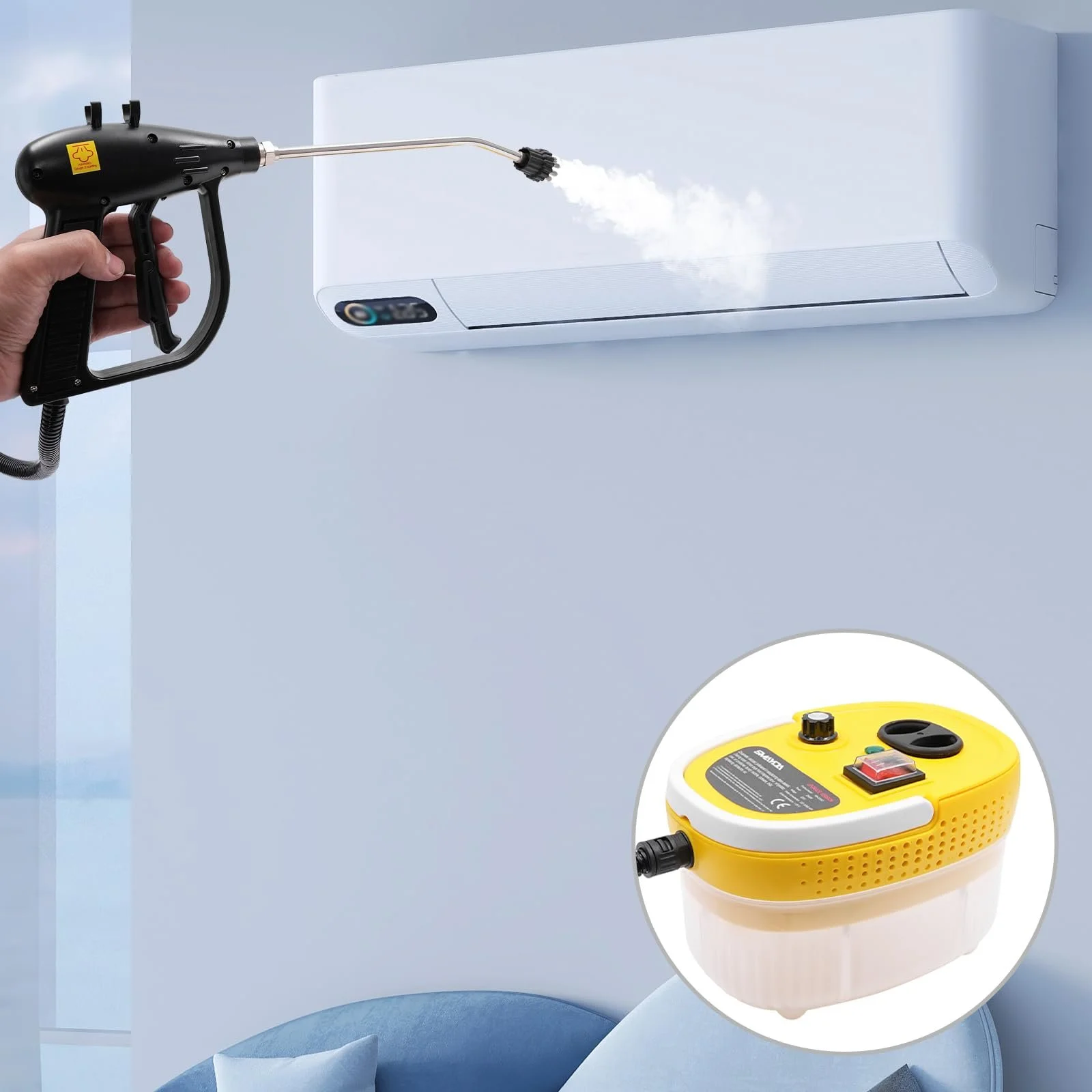 Пароочисник 2500 W 1.2 л ≥ 105 °C Yellow, фото №4 Пароочисник 2500 W 1.2 л ≥ 105 °C Yellow, фото №4
