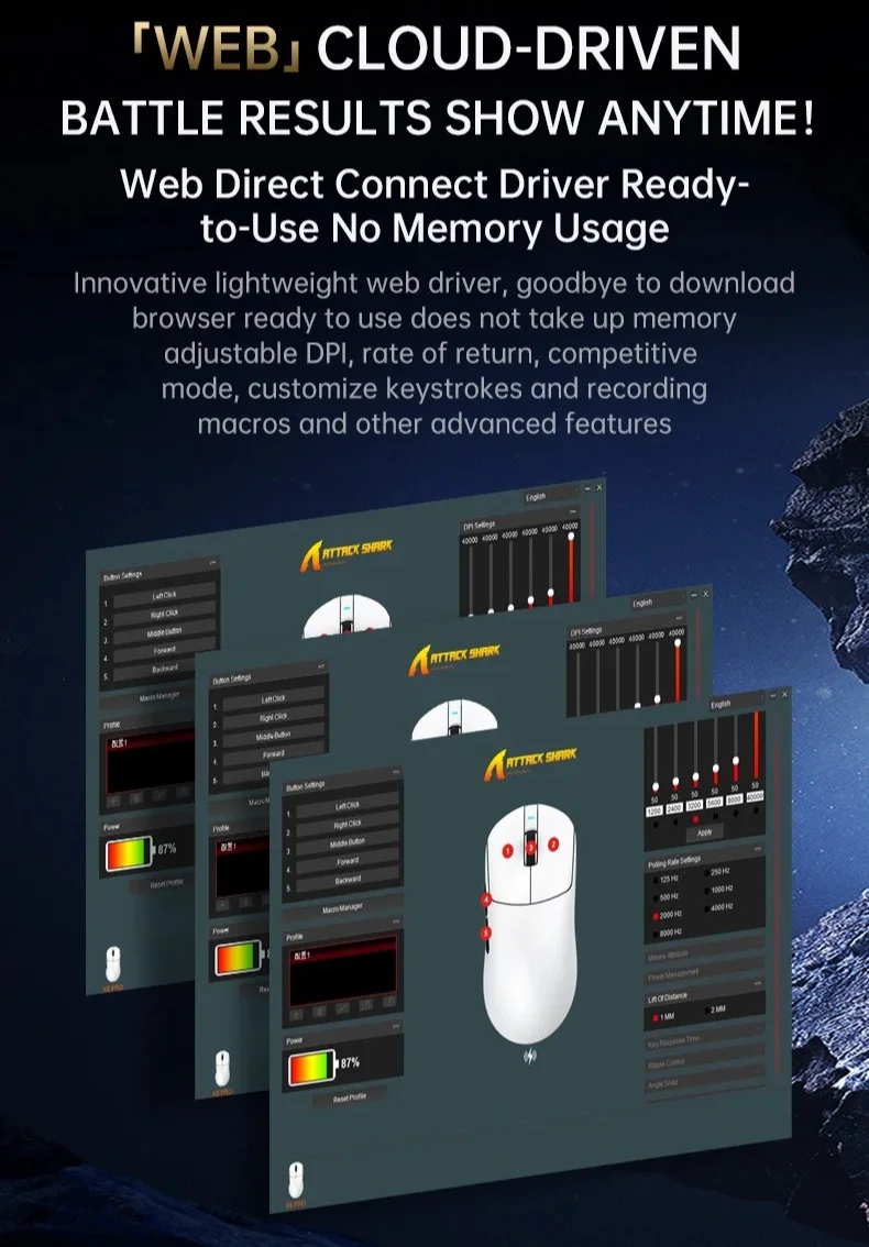 Мышка Attack Shark X8Pro White PAW3395Pro 40000DPI 700IPS 60G 8000Hz, фото №13 Мышка Attack Shark X8Pro White PAW3395Pro 40000DPI 700IPS 60G 8000Hz, фото №13