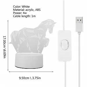 Ночник HOMSFOU 3D Animal Shape в форме животного настольный USB LED с цветной подсветкой synthetic.ua - Фото 1