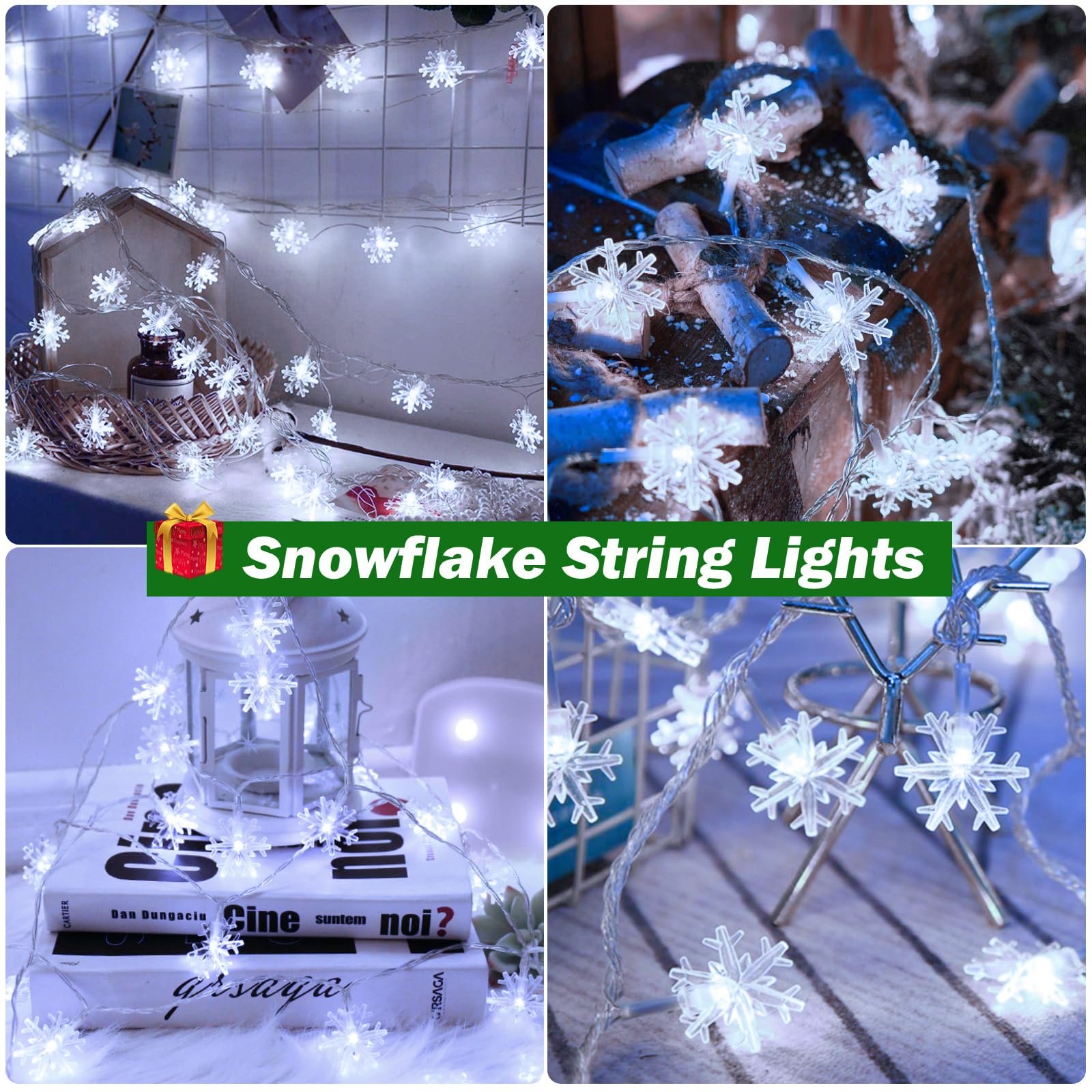 Гирлянда Cshare LED Fairy Lights Снежинка 6 м 40 LED Холодный Белый, фото №7