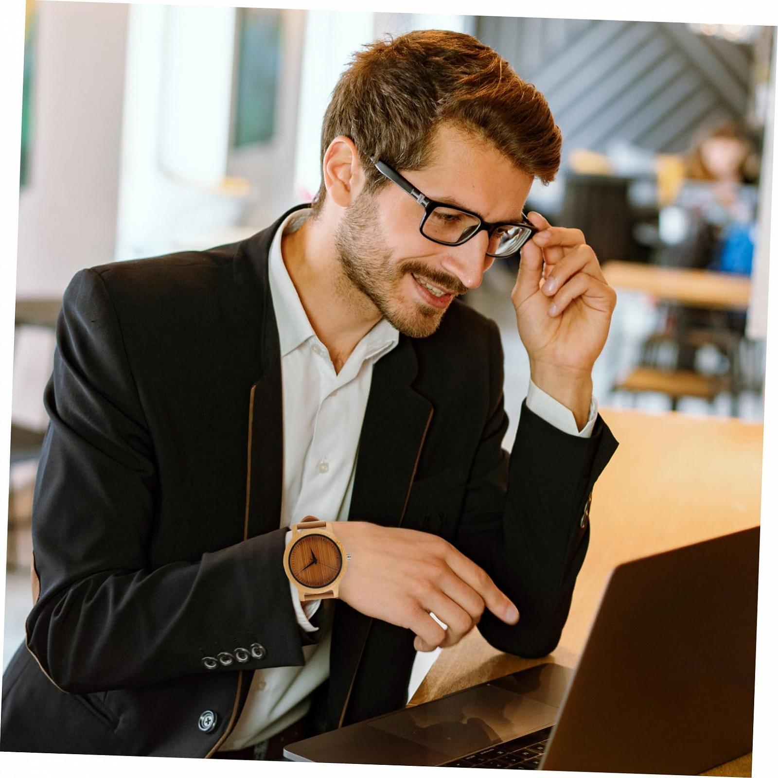 Деревянные часы Healvian Bamboo Кварцевые, фото №3 Деревянные часы Healvian Bamboo Кварцевые, фото №3