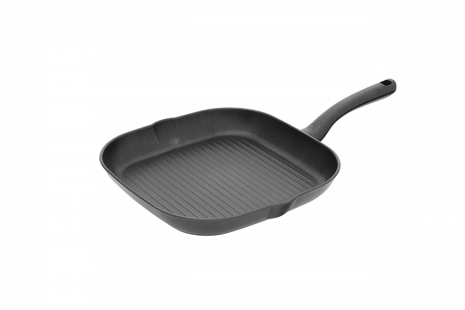 Сковорода-гриль Fissler Cenit, квадратна 28 x 28 см, індукційна, з покриттям, чорна, фото №6