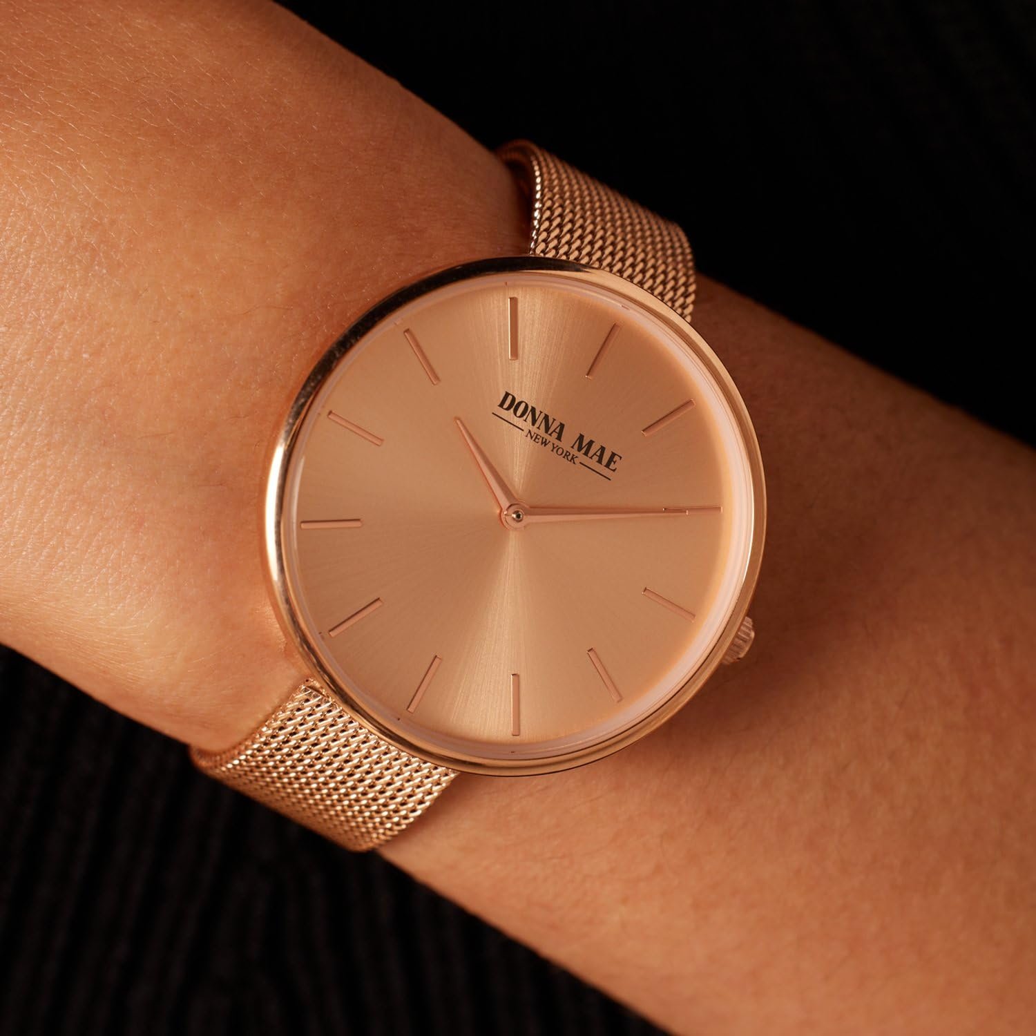 Жіночий годинник Lucardi Donna Mae з сітчастим ремінцем Колір рожевого золота, сталь, фото №3