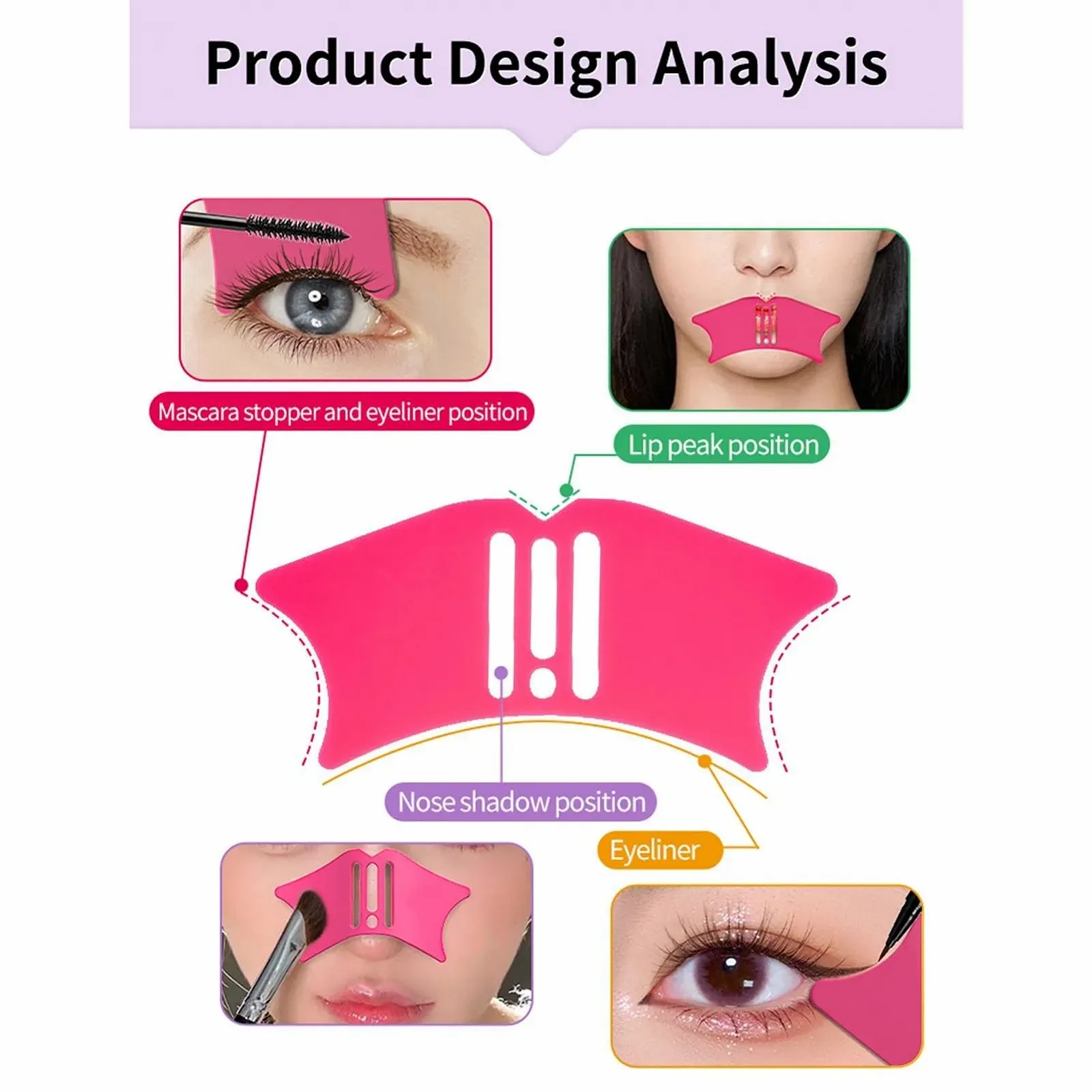 Силіконовий трафарет для носа Багатофункціональний шаблон для формування макіяжу, фото №4 Силіконовий трафарет для носа Багатофункціональний шаблон для формування макіяжу, фото №4