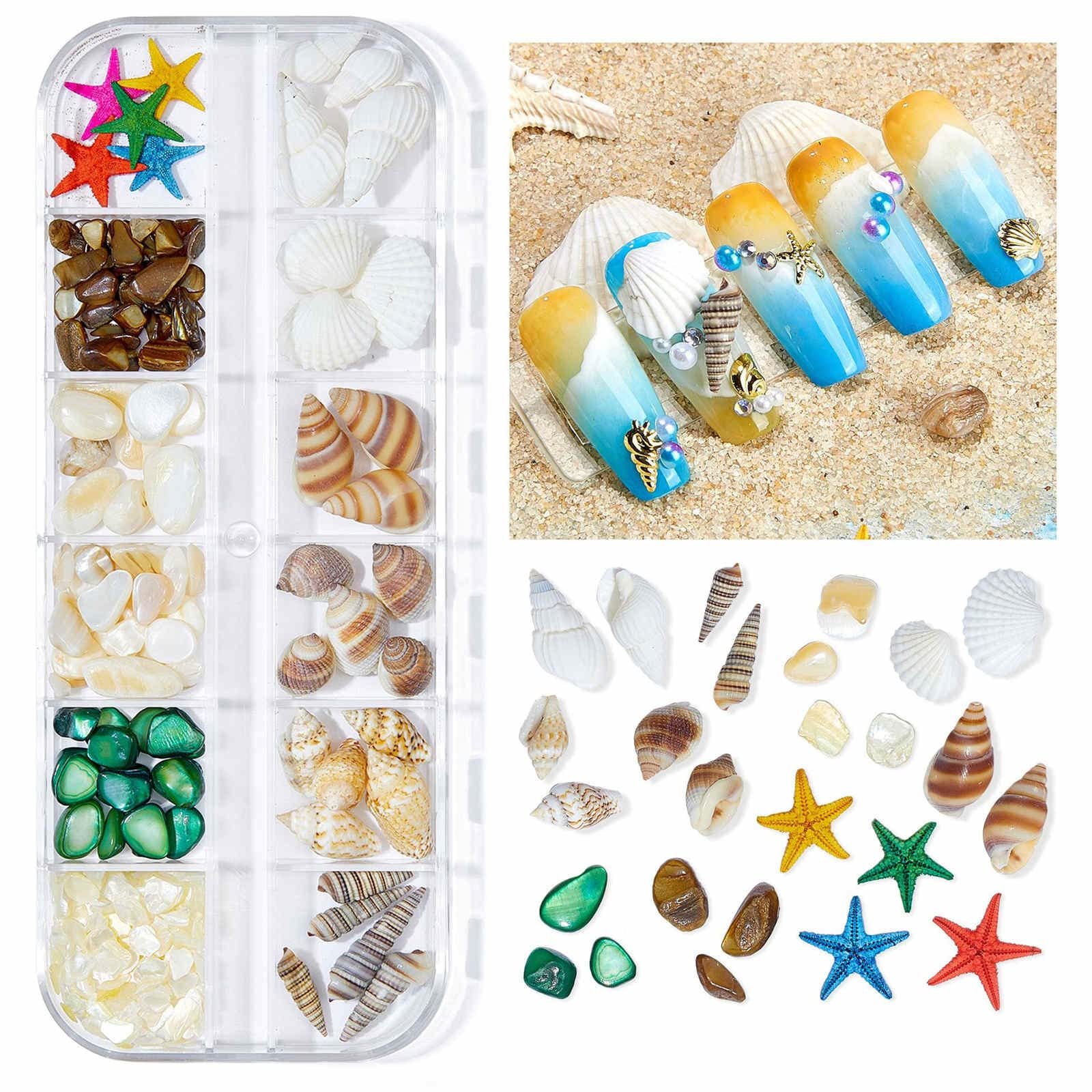 3D Украшения для ногтей Морская Серия (4 коробки) Ракушки, Морские звезды, Камни, фото №5