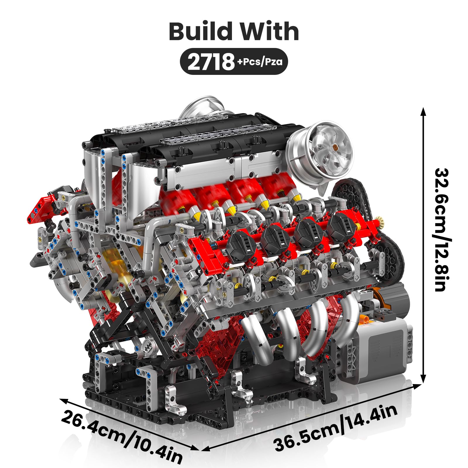 Блоки Mould King 10130 Technik V8 двигун F488 модель Затискаючі, фото №2