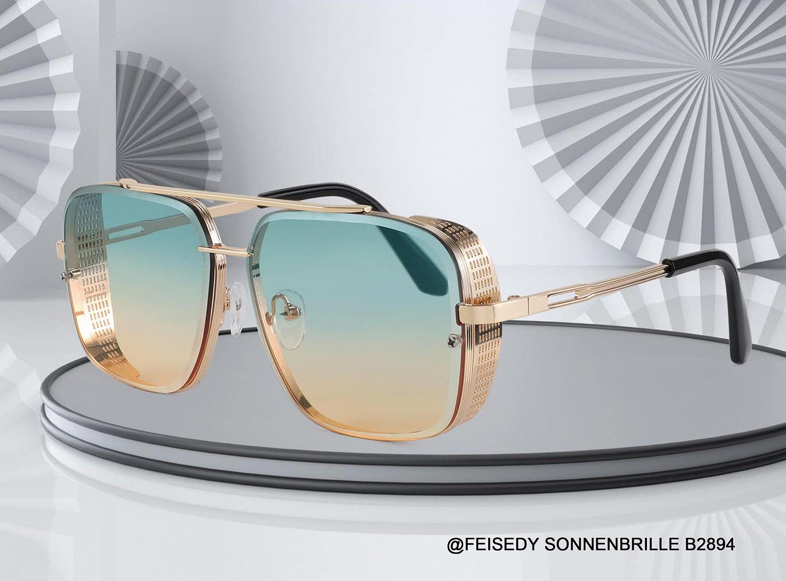 Сонцезахисні окуляри Квадратні FEISEDY Вінтаж 70-х 80-х Steampunk Великі з металевою оправою B2894, фото №6 Сонцезахисні окуляри Квадратні FEISEDY Вінтаж 70-х 80-х Steampunk Великі з металевою оправою B2894, фото №6