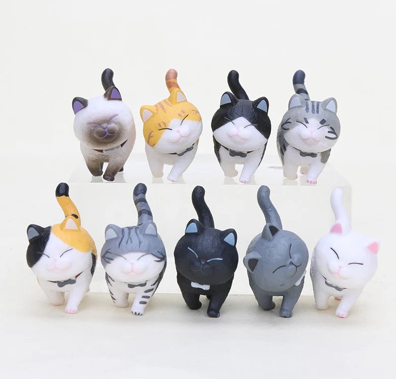 Набор из 9 фигур котята atsume cat 3-4 см, фото №1