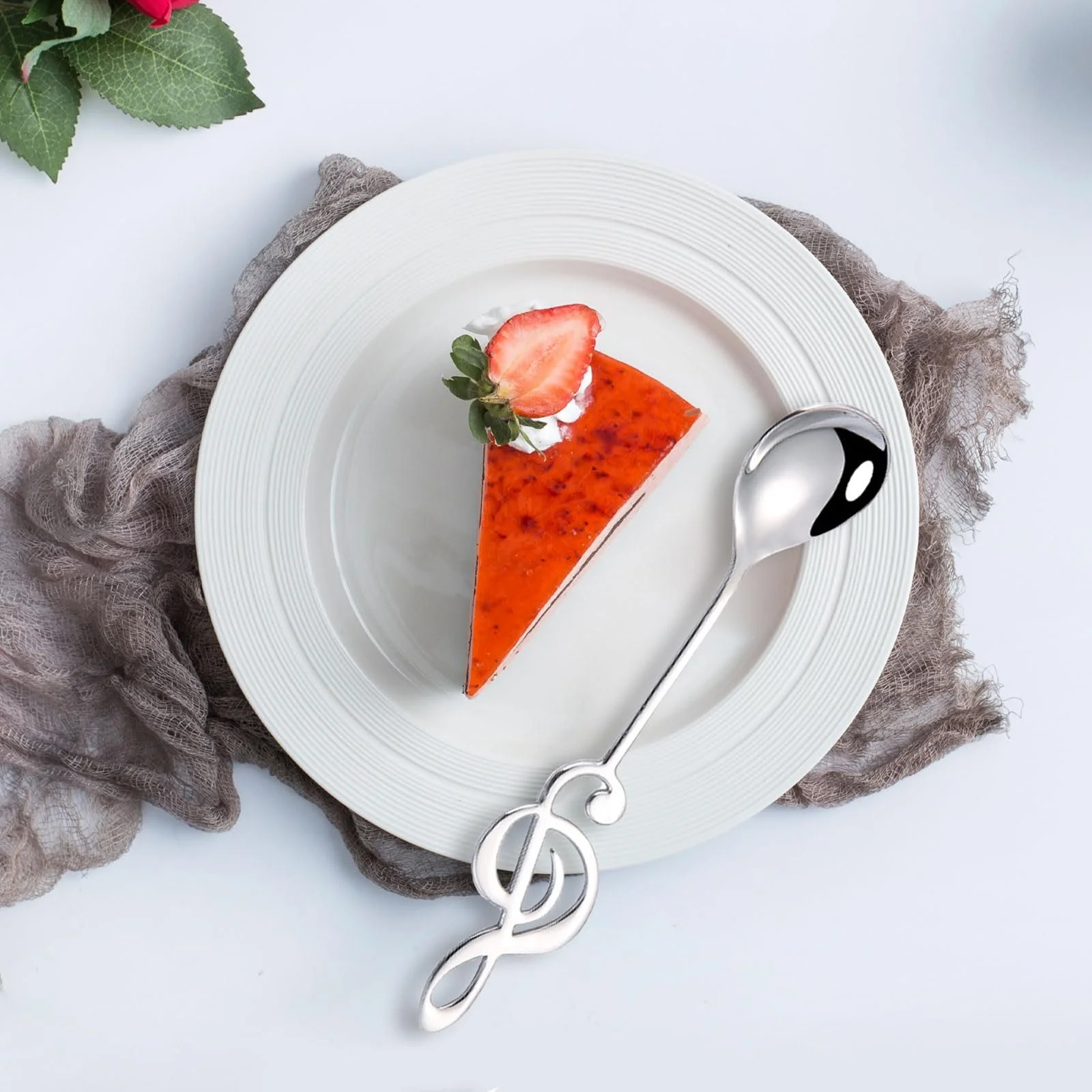 Ложка чайна Guitar Coffee Spoon Музична з нержавіючої сталі у формі гітари та музичних нот, набір 4 шт, фото №4