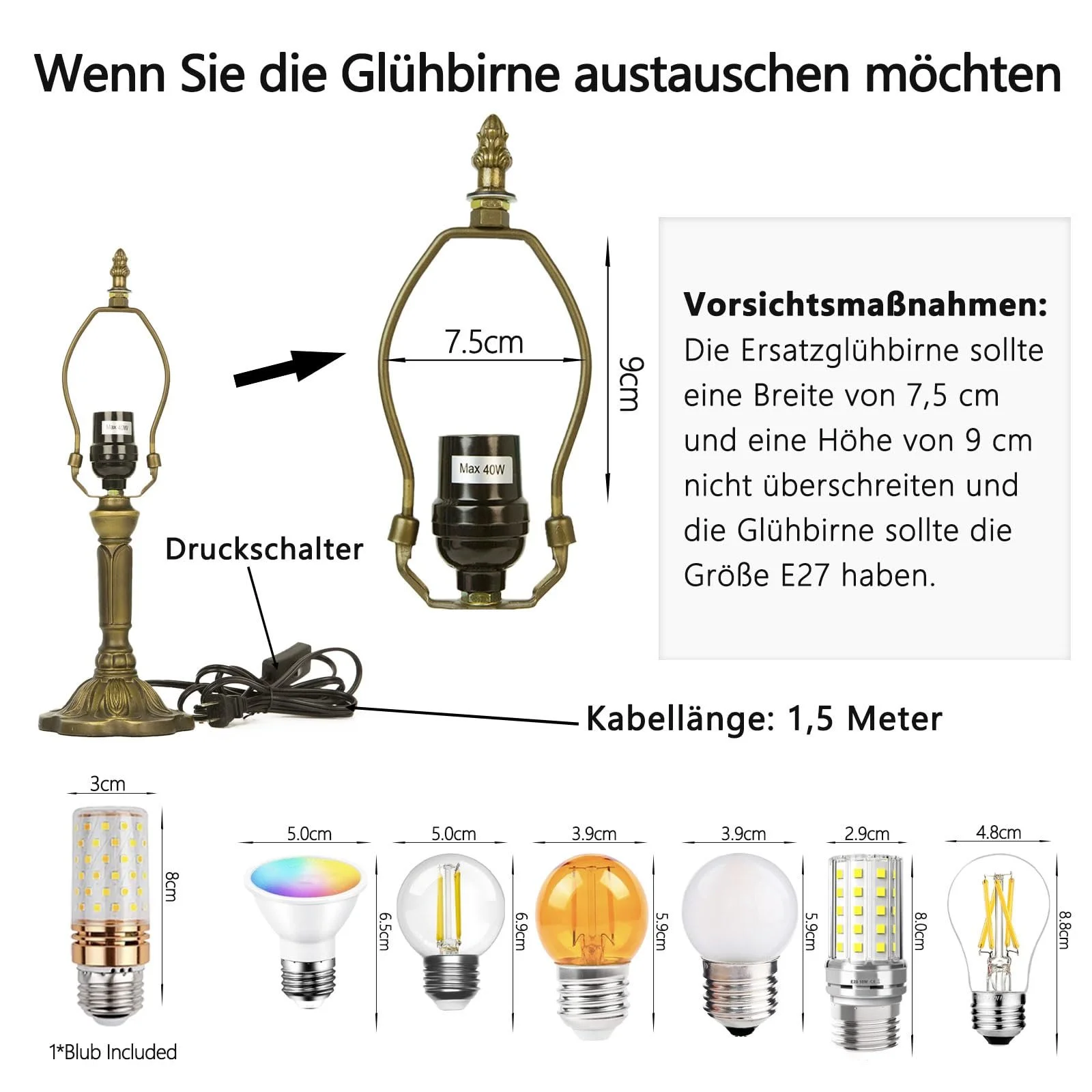 Настільна лампа Tiffany Three Flowers 8 дюймів ретро вітражне скло, фото №5