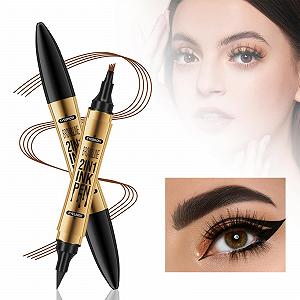 Олівець для брів Bart Waterproof 20243D Водостійкий з 4-ма кінчиками 1 мл + 1 мл Чорний Один розмір synthetic.ua - Фото 1