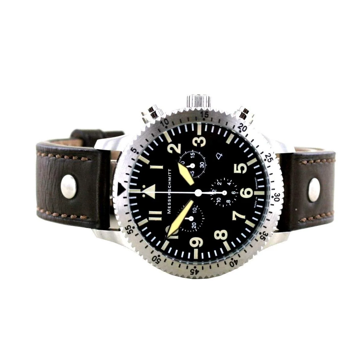Часы Messerschmitt ME 5030 Vintage Мужские Ремешок кожаный, серебряный, Лента, фото №2 Часы Messerschmitt ME 5030 Vintage Мужские Ремешок кожаный, серебряный, Лента, фото №2